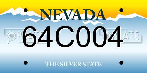 64C004 Nevada License Plate