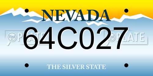 64C027 Nevada License Plate