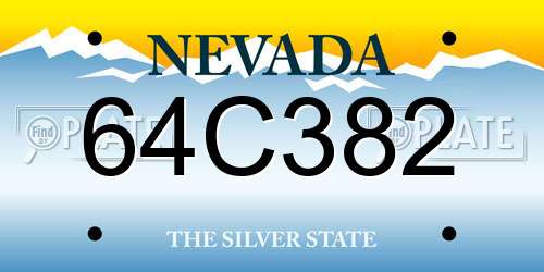 64C382 Nevada License Plate