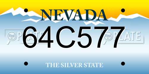 64C577 Nevada License Plate