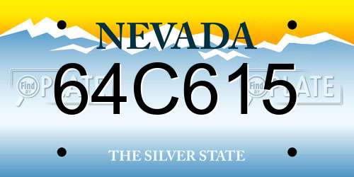 64C615 Nevada License Plate