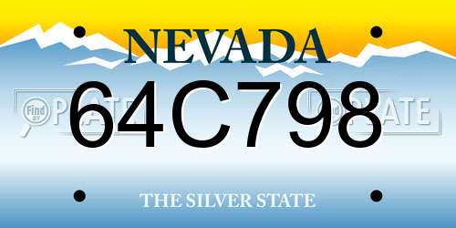64C798 Nevada License Plate