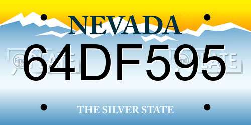64DF595 Nevada License Plate