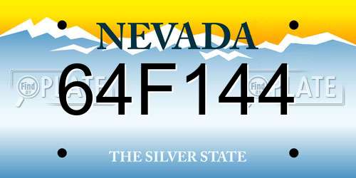 64F144 Nevada License Plate