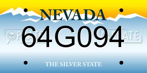 64G094 Nevada License Plate