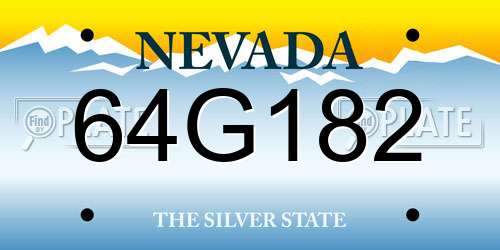 64G182 Nevada License Plate