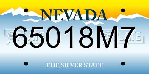 65018M7 Nevada License Plate