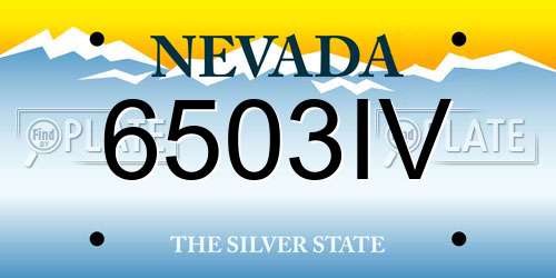 6503IV Nevada License Plate