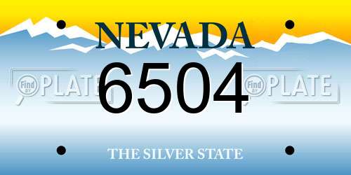6504 Nevada License Plate
