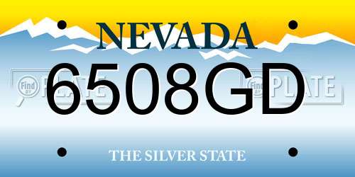 6508GD Nevada License Plate