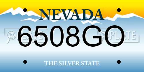 6508GO Nevada License Plate