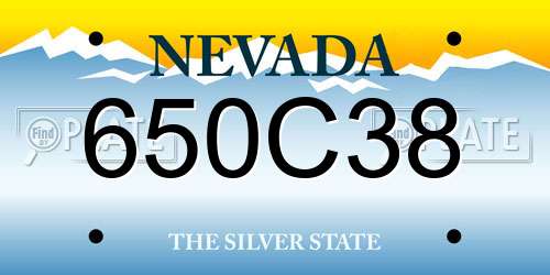 650C38 Nevada License Plate