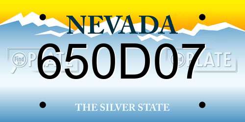 650D07 Nevada License Plate