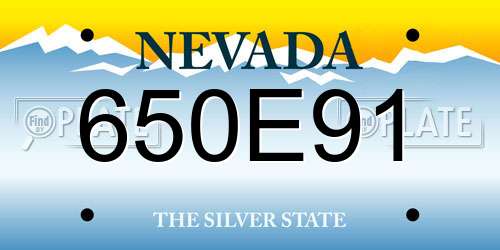 650E91 Nevada License Plate