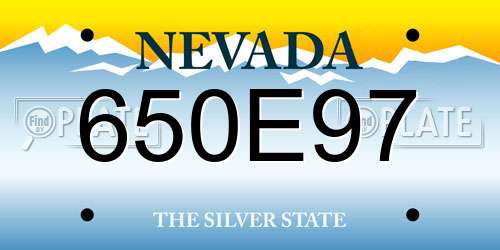 650E97 Nevada License Plate