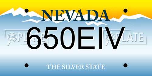 650EIV Nevada License Plate