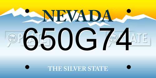 650G74 Nevada License Plate