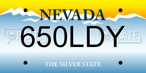 650LDY Nevada License Plate