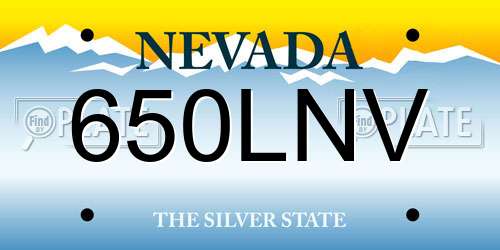 650LNV Nevada License Plate