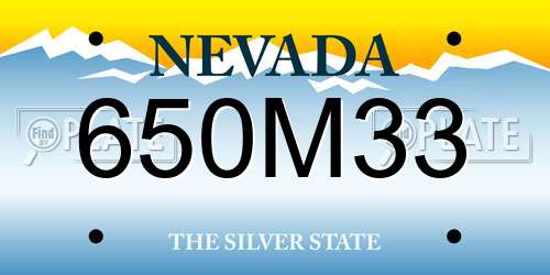 650M33 Nevada License Plate