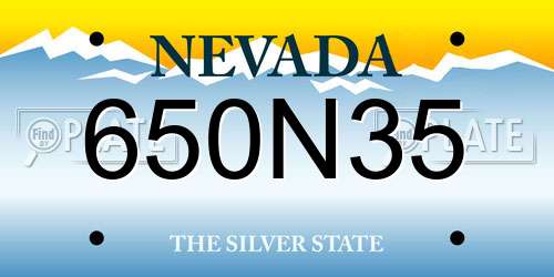 650N35 Nevada License Plate