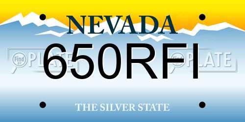650RFI Nevada License Plate