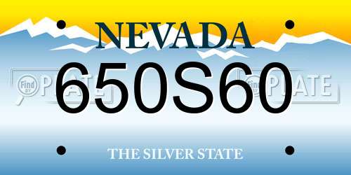 650S60 Nevada License Plate
