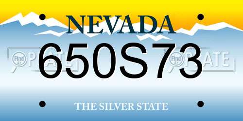 650S73 Nevada License Plate