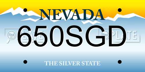650SGD Nevada License Plate