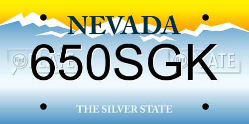 650SGK Nevada License Plate