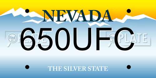 650UFC Nevada License Plate