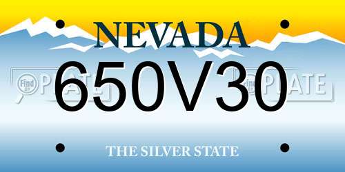 650V30 Nevada License Plate