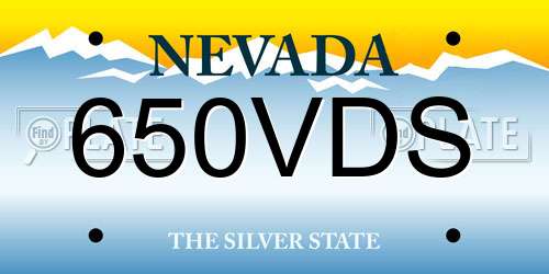650VDS Nevada License Plate