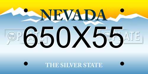 650X55 Nevada License Plate