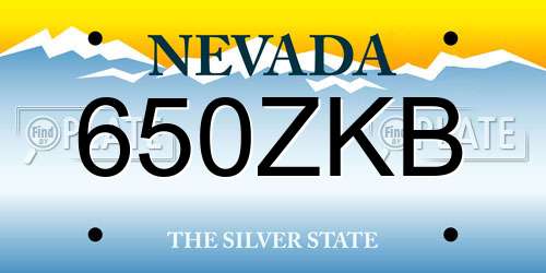 650ZKB Nevada License Plate