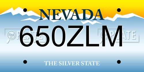 650ZLM Nevada License Plate