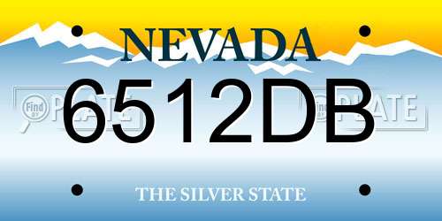 6512DB Nevada License Plate
