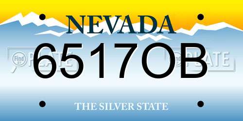 6517OB Nevada License Plate