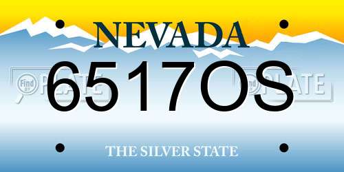 6517OS Nevada License Plate