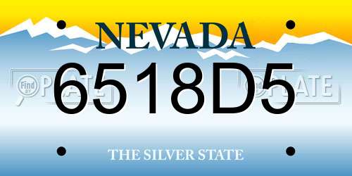 6518D5 Nevada License Plate