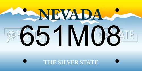 651M08 Nevada License Plate