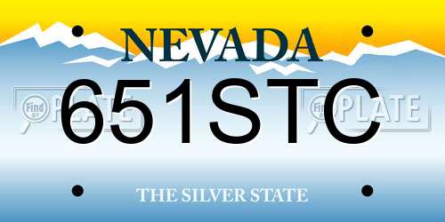 651STC Nevada License Plate