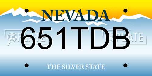 651TDB Nevada License Plate