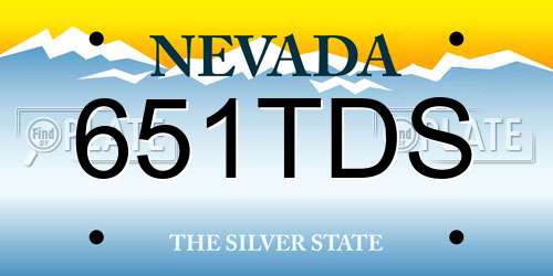 651TDS Nevada License Plate