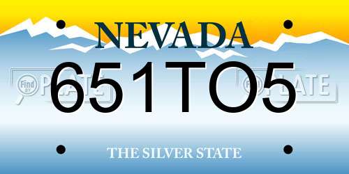 651TO5 Nevada License Plate