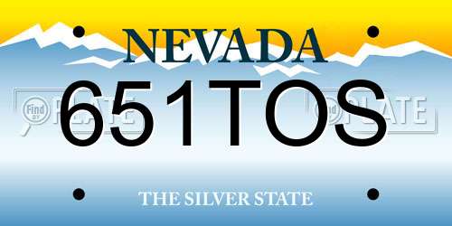 651TOS Nevada License Plate