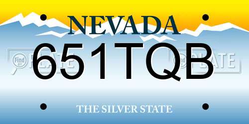 651TQB Nevada License Plate