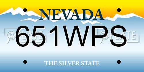 651WPS Nevada License Plate