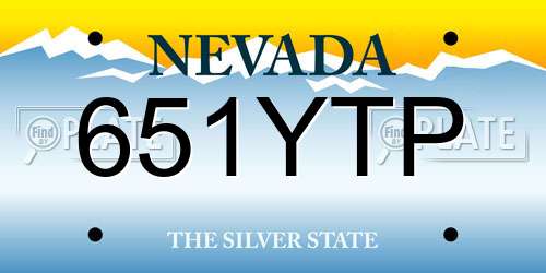 651YTP Nevada License Plate