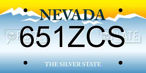651ZCS Nevada License Plate
